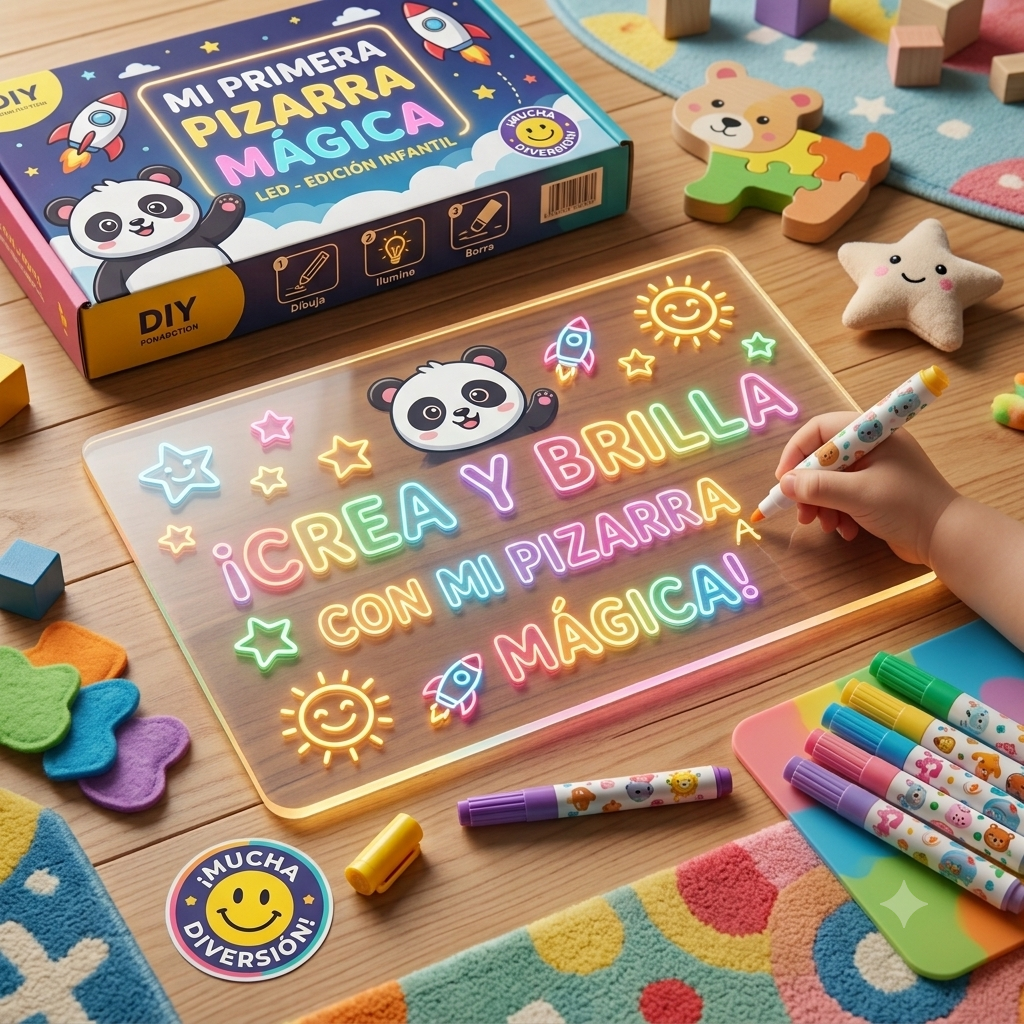PIZARRA MÁGICA LED ACRÍLICA PARA DIBUJAR Y ESCRIBIR