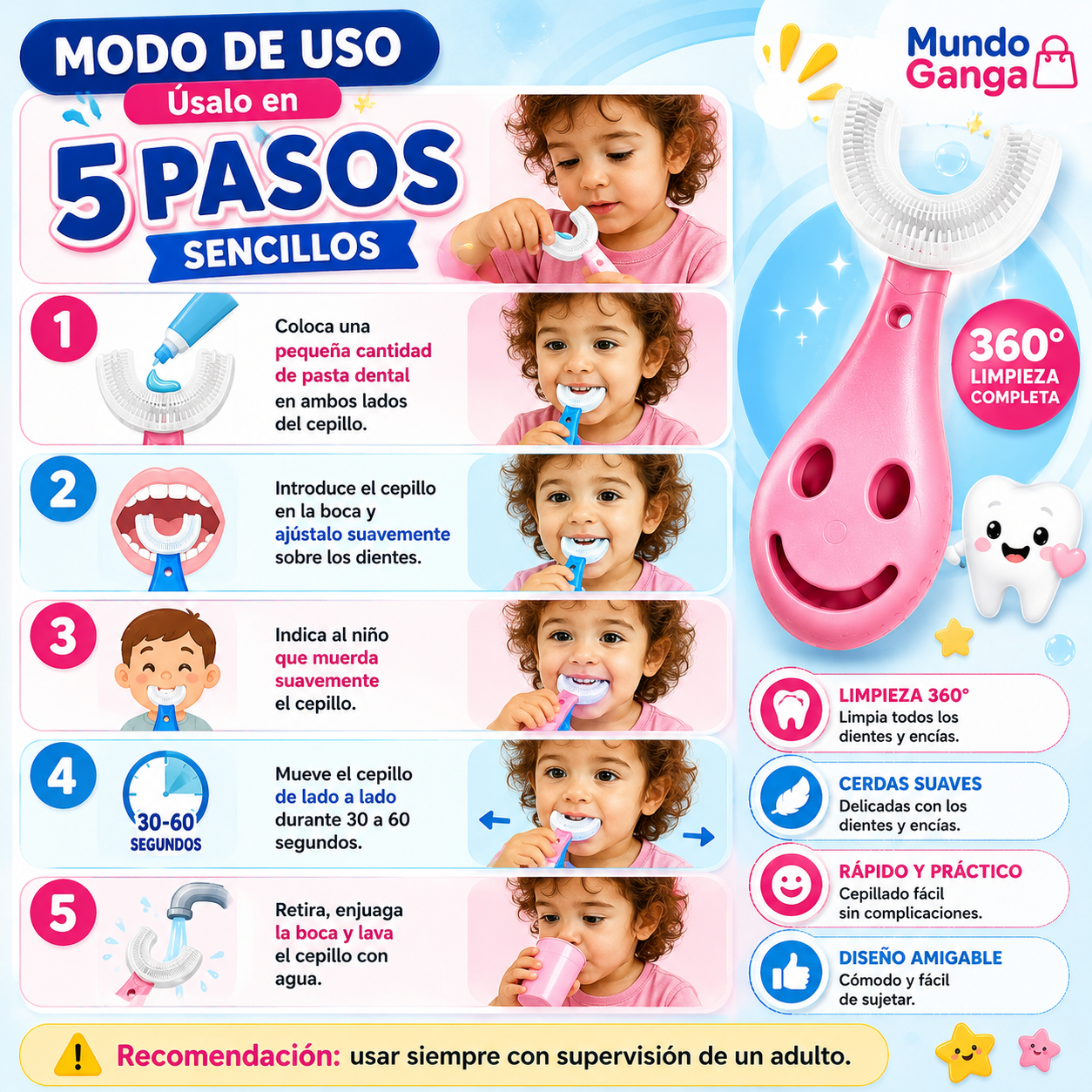 Modo de uso del cepillo 360