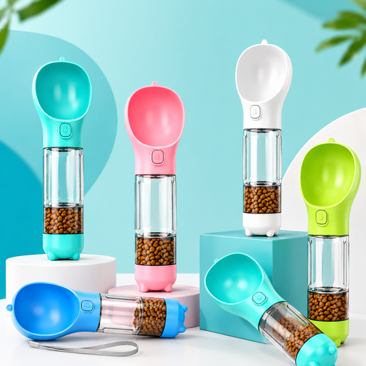 BOTELLA MULTIFUNCIONAL PARA MASCOTAS 2 EN 1