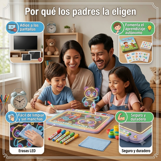 PIZARRA MÁGICA LED ACRÍLICA PARA DIBUJAR Y ESCRIBIR
